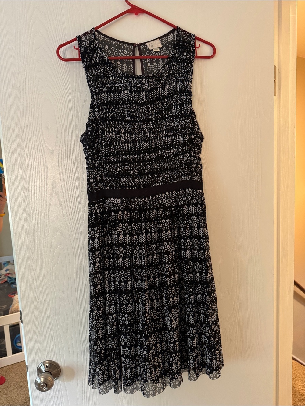 Anthropologie Vintage Inspired Black and White Patterned Dress Size Small